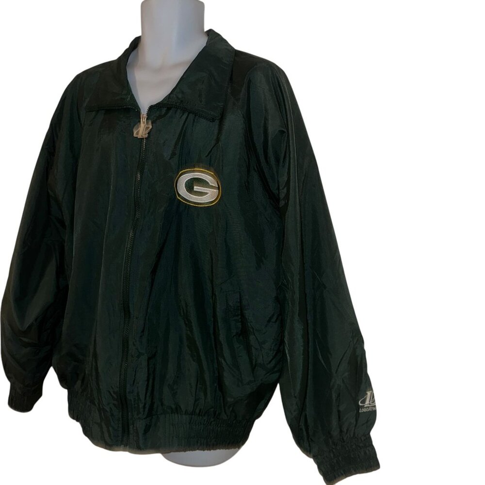 Vintage Logo Athletic NFL Jacket Mens XL Green Bay Packers Windbreaker Green - Picture 5 of 10